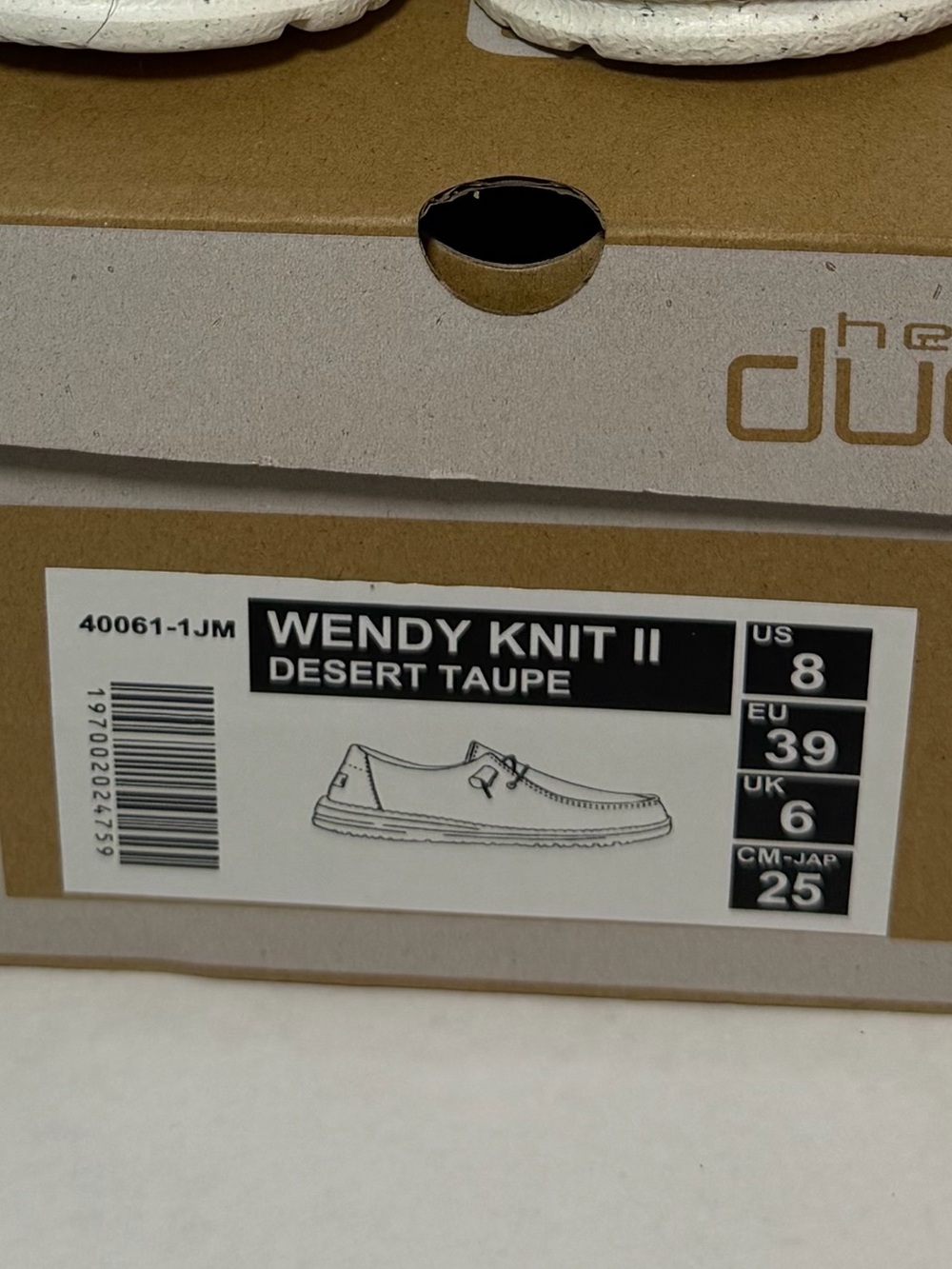 New size 8 -Hey Dude Ladies Wendy’s- Tan Linen-Texture Casual Slip-On Loafers - Picture 4 of 10